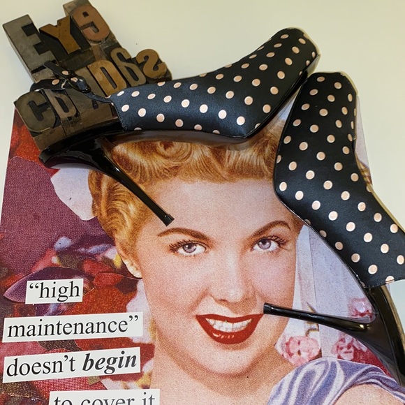 SAM EDELMAN ‘Evelyn’ Peep Toe Polka Dot Stilettos - Picture 2 of 12